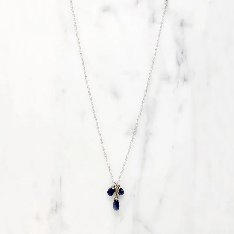 Delicate Sapphire Cluster Necklace by brunet