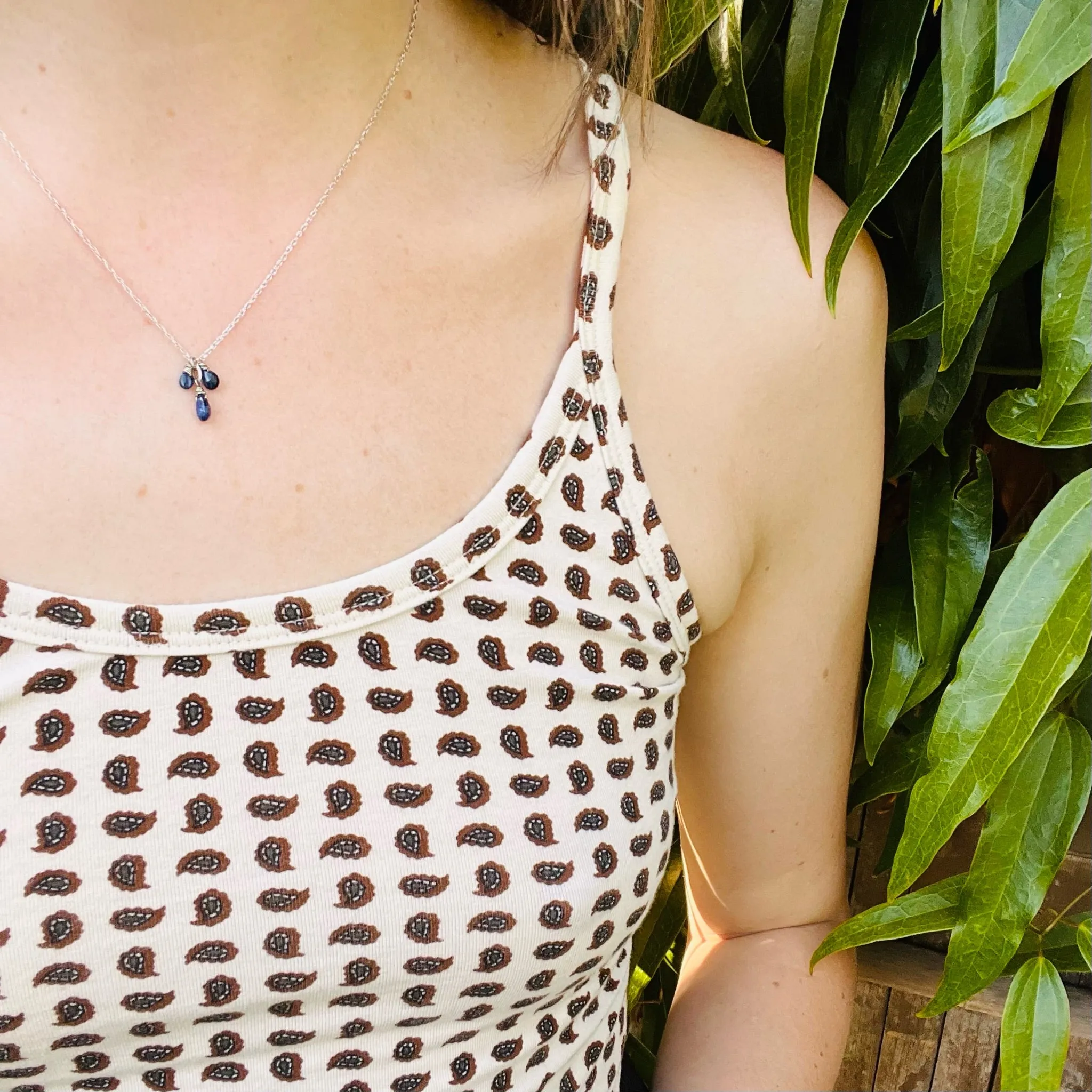 Delicate Sapphire Cluster Necklace by brunet