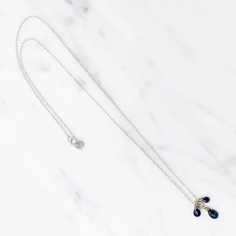 Delicate Sapphire Cluster Necklace by brunet