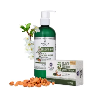 Delicate Skin Care Combo | Delicate Skin Pure Castile Soap (110g) & Delicate Skin Body Moisturizer (300 ml)