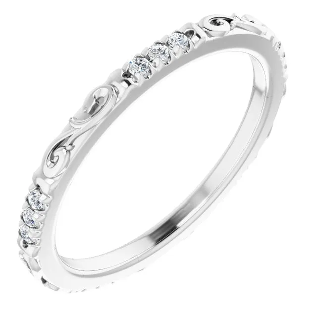 Delicate Stackable Infinity Diamond Eternity Band