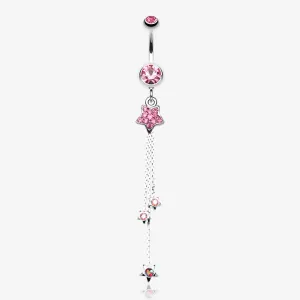 Delicate Star Sparkles Belly Ring