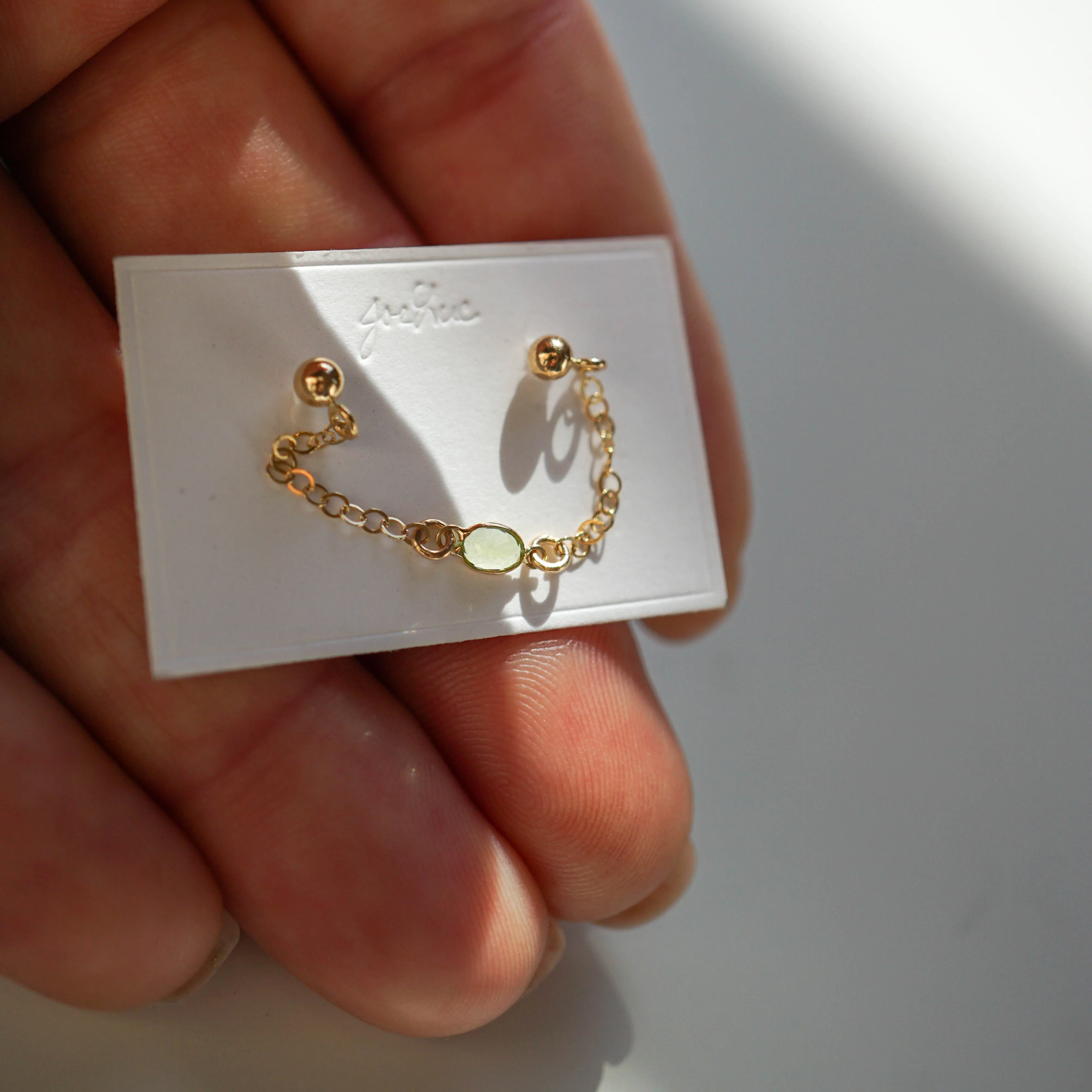 Delicate Stone Ear Chain