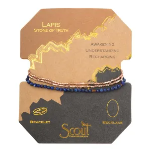 Delicate Stone Stack Bracelet/Necklace: Lapis
