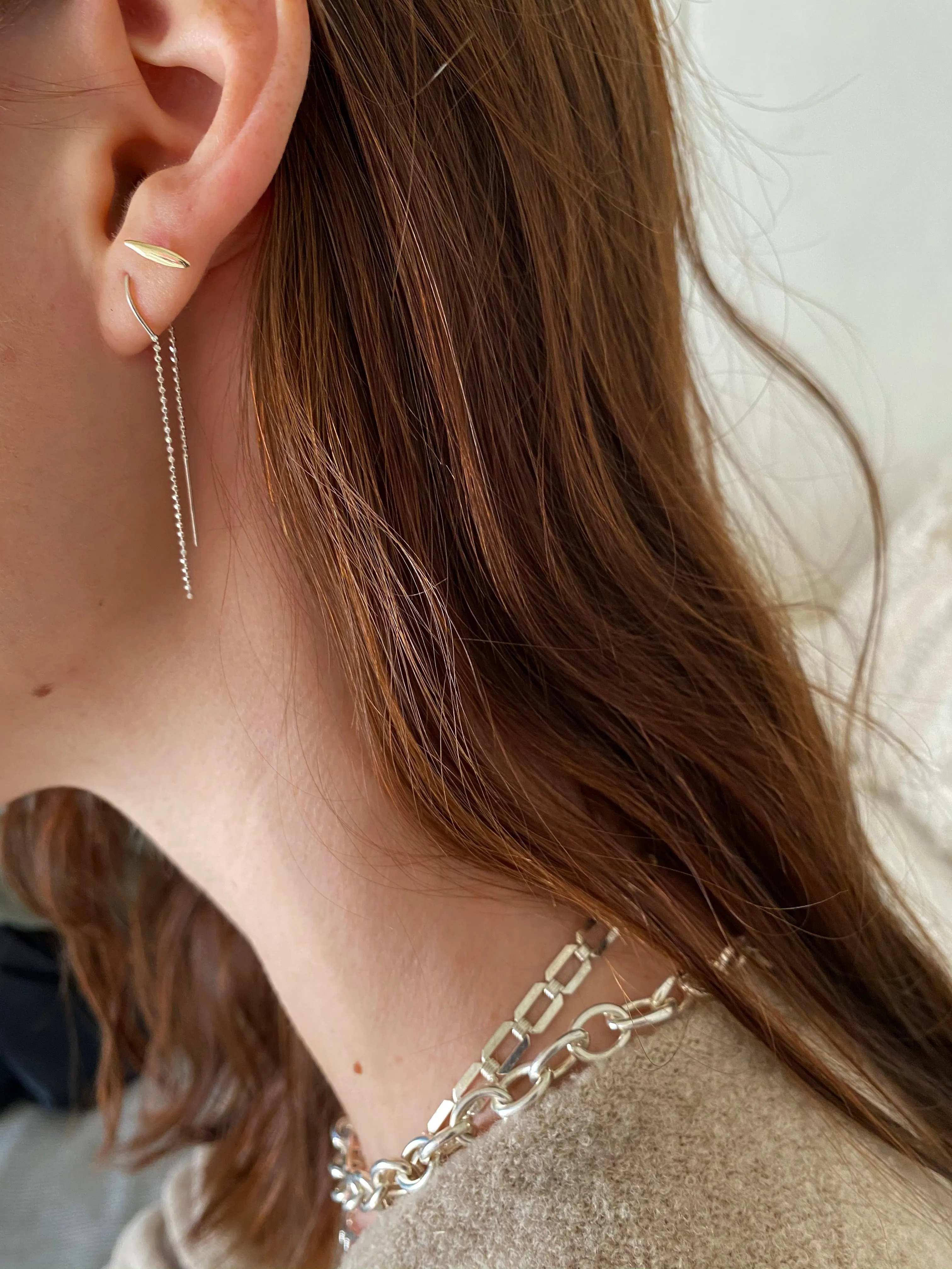 Drop Chain Earrings - Sterling Silver