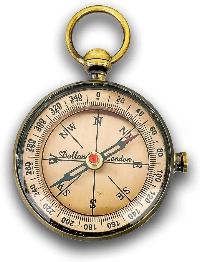 Engraved Poem Compass Gift with Wooden Box | Engraved with Poem Inner Time is Limitless | Useful for Hiking, Trekking, Camping | Traveller, Trekker Inspirational Gift for Graduation Baptism Friendship