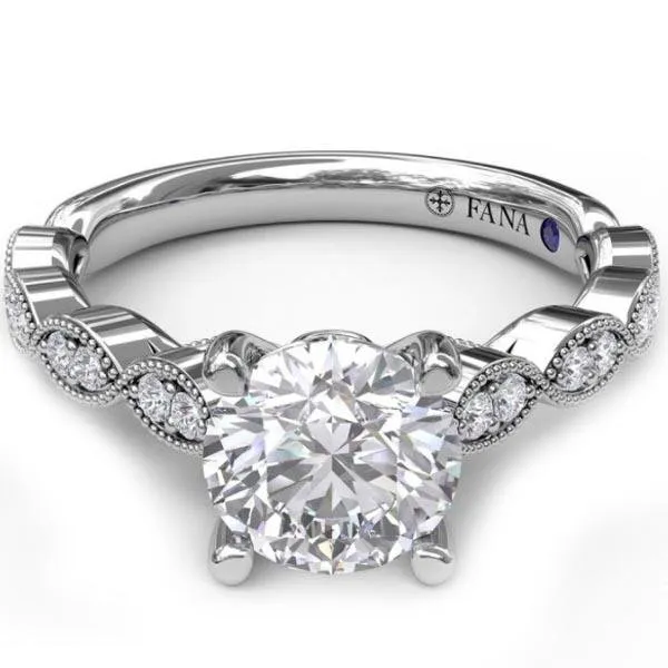 Fana Vintage Style Marquise Side Design Engagement Ring