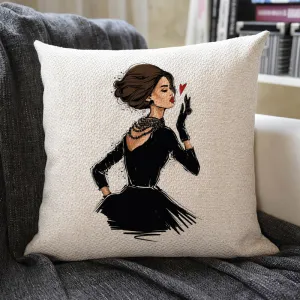 Fashion Delicate Girl Linen Pillowcase