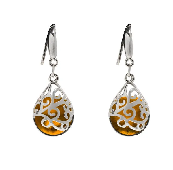Filigree Teardrop Sterling Earrings