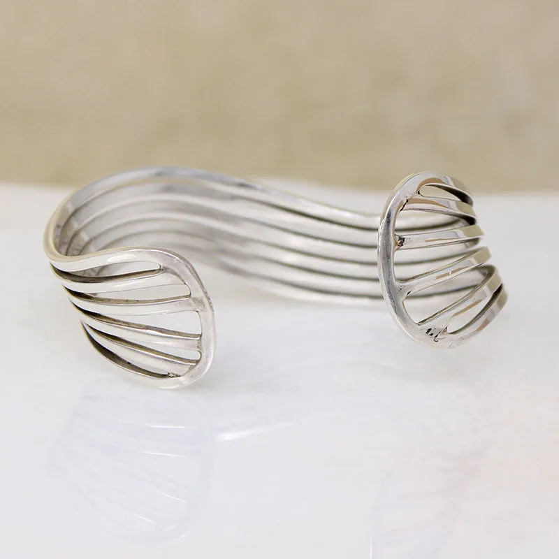 Fluid Sterling Silver Wave Cuff Bracelet