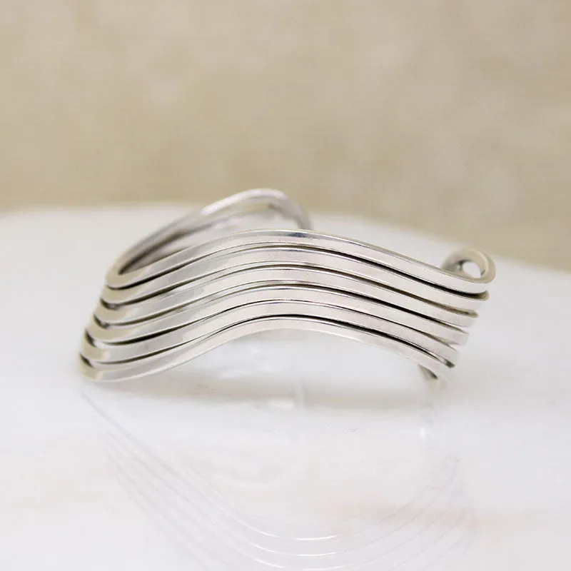 Fluid Sterling Silver Wave Cuff Bracelet