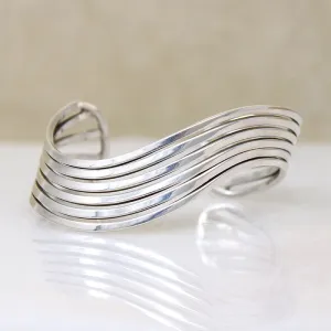 Fluid Sterling Silver Wave Cuff Bracelet