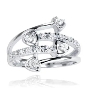 Four Shooting Stars CZ Ring