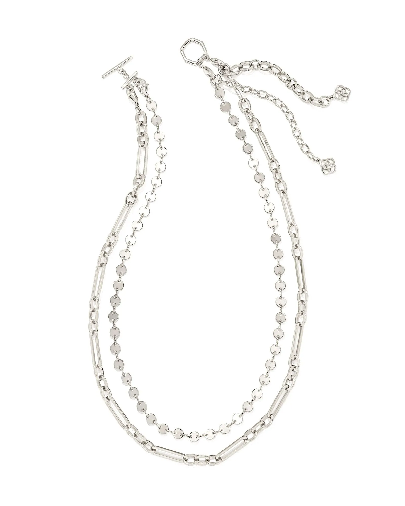Frankie Multi Strand Necklace in Rhodium
