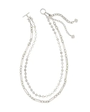 Frankie Multi Strand Necklace in Rhodium