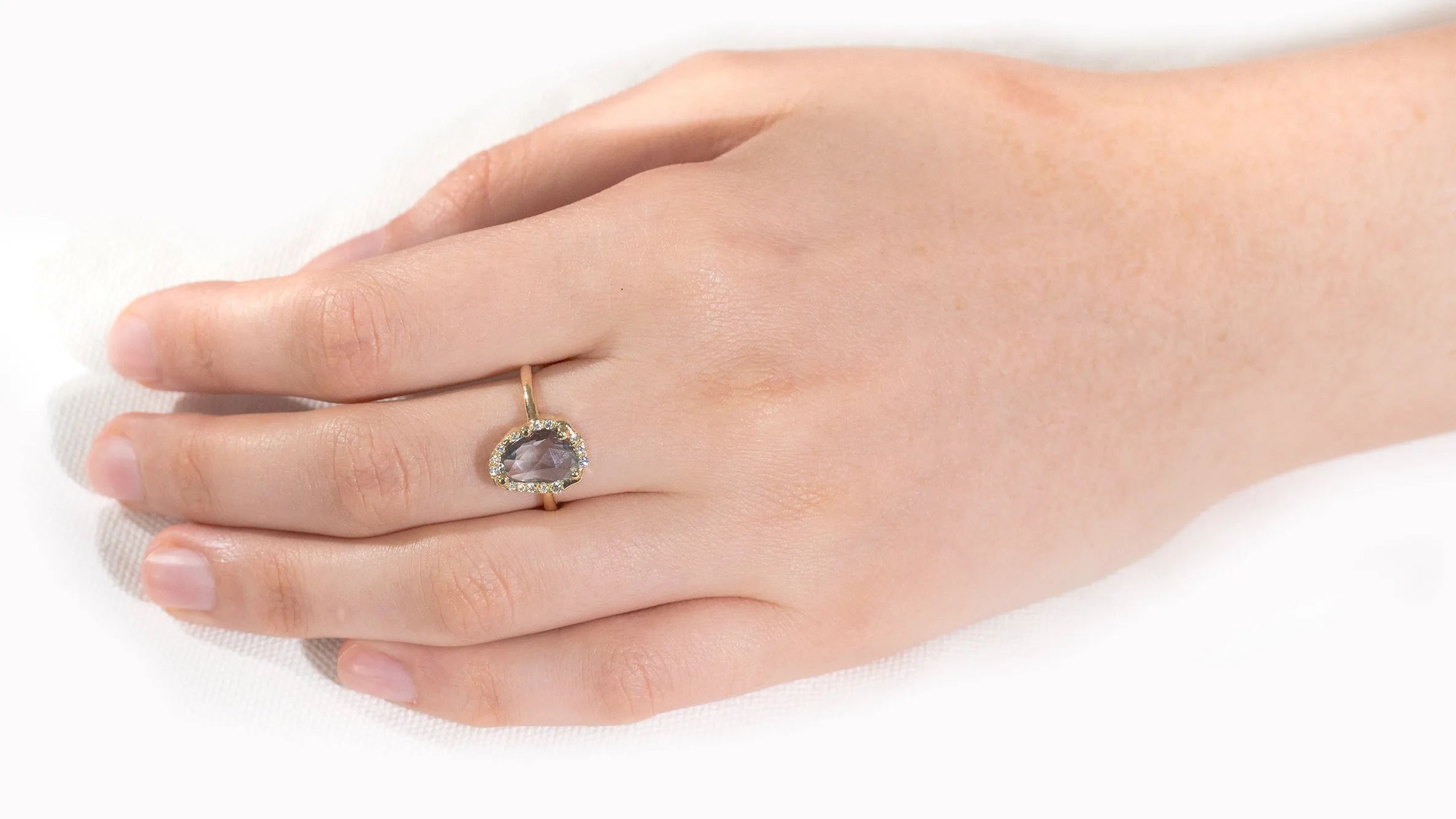 Free shape 1.2 CT blue sapphire ring-Yuval