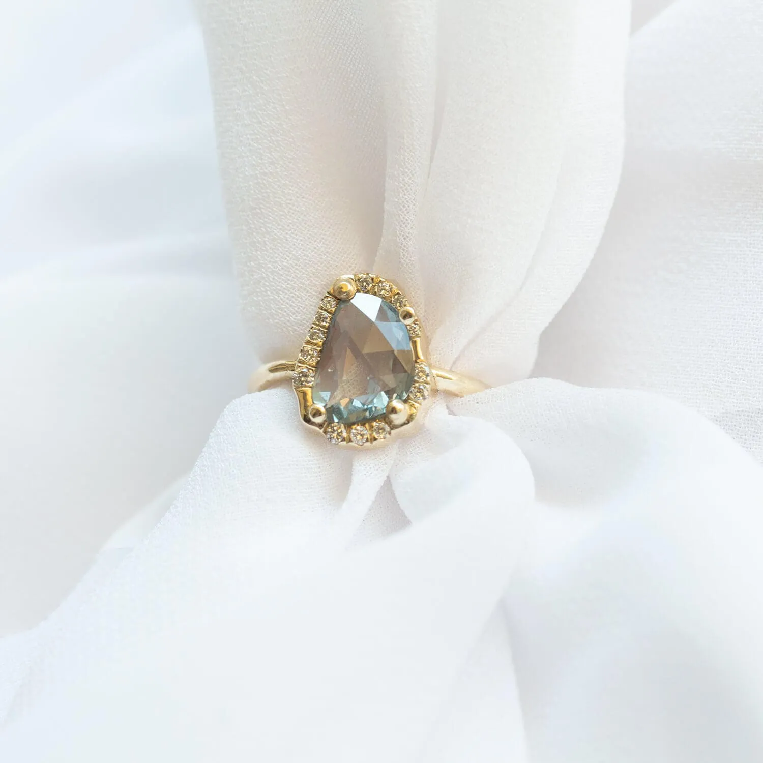Free shape 1.2 CT blue sapphire ring-Yuval