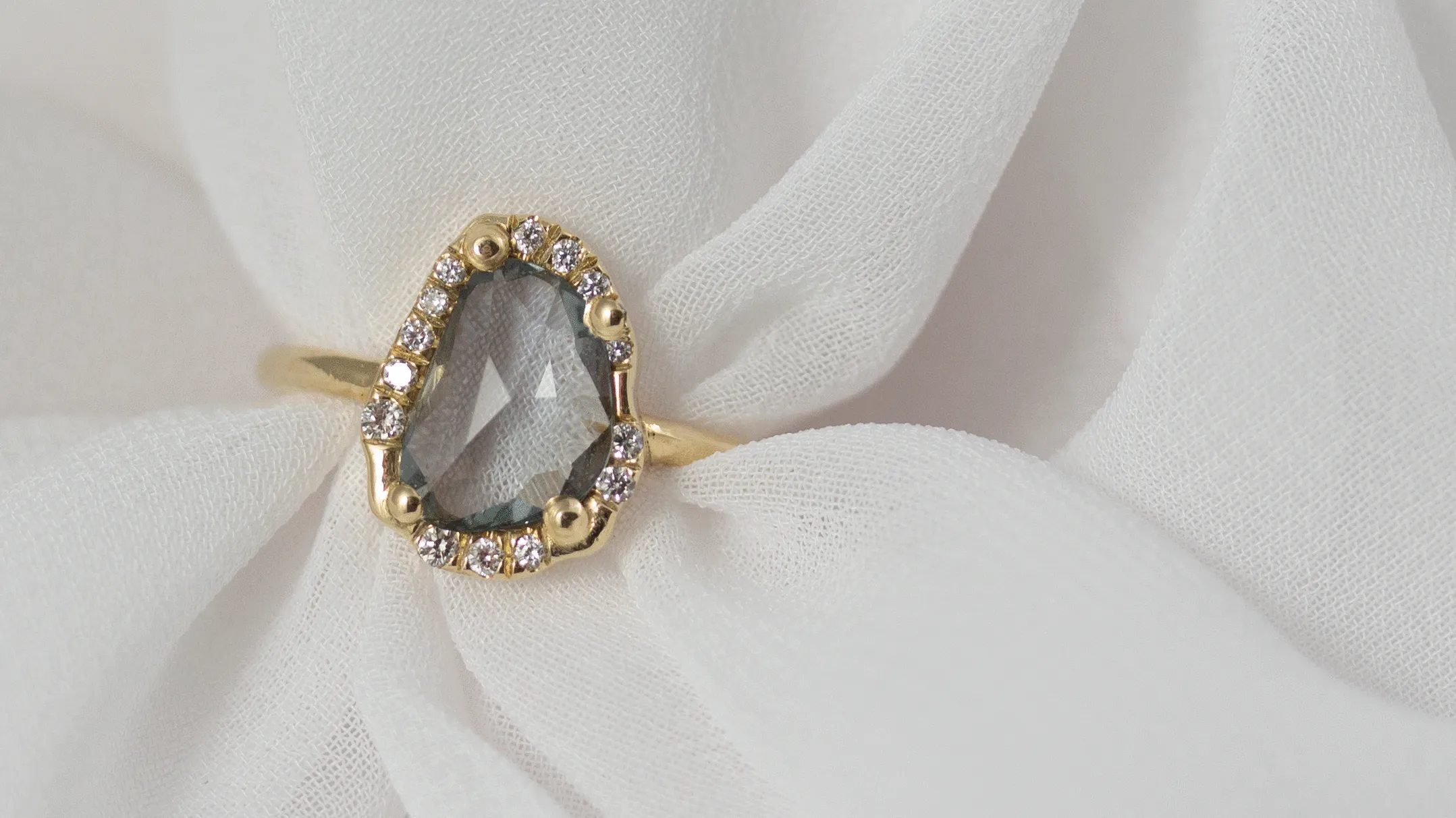 Free shape 1.2 CT blue sapphire ring-Yuval