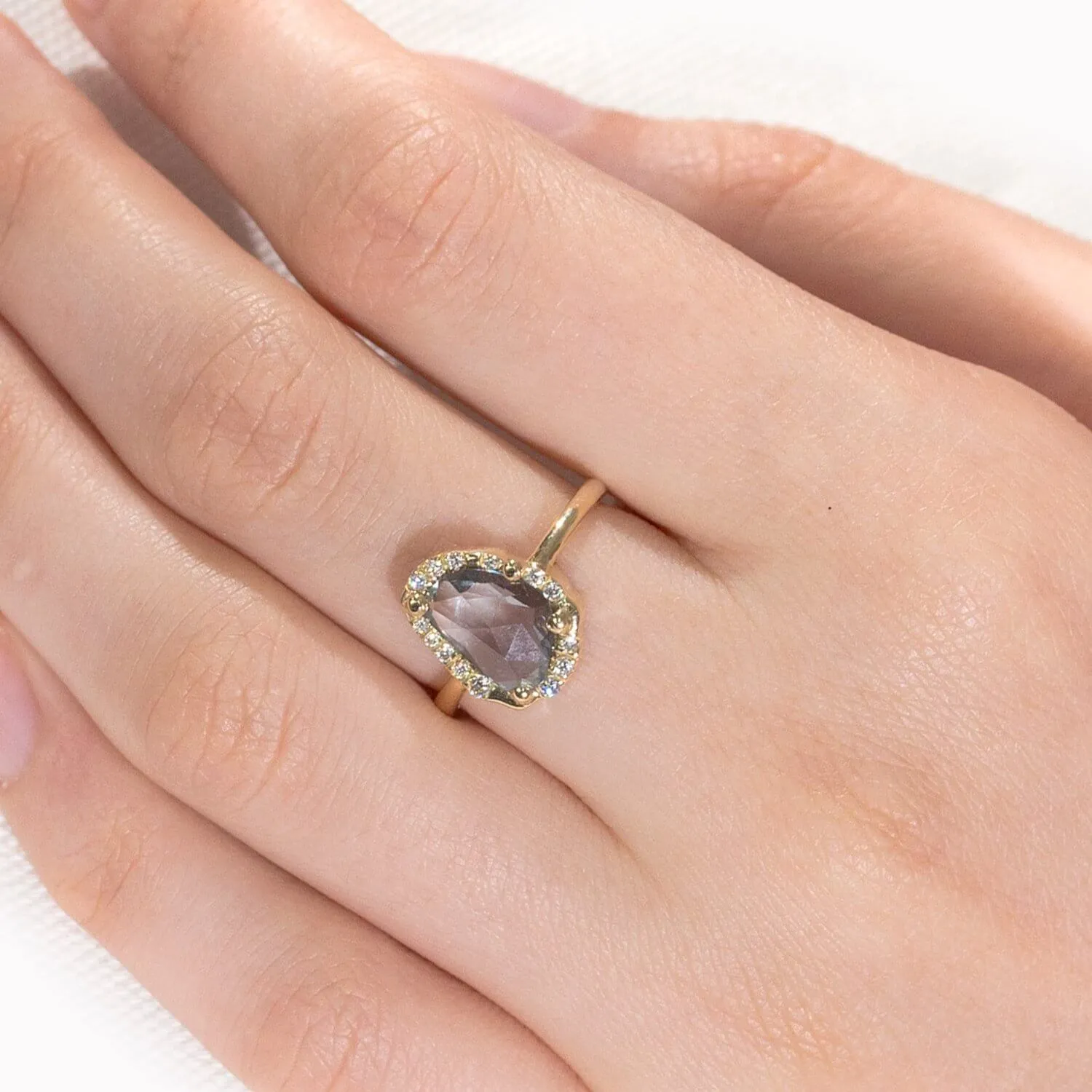 Free shape 1.2 CT blue sapphire ring-Yuval