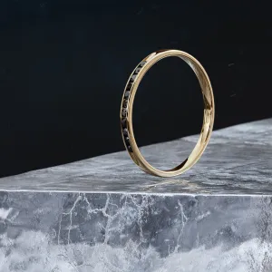 Galactic Twilight delicate Natural Black Diamond Ring