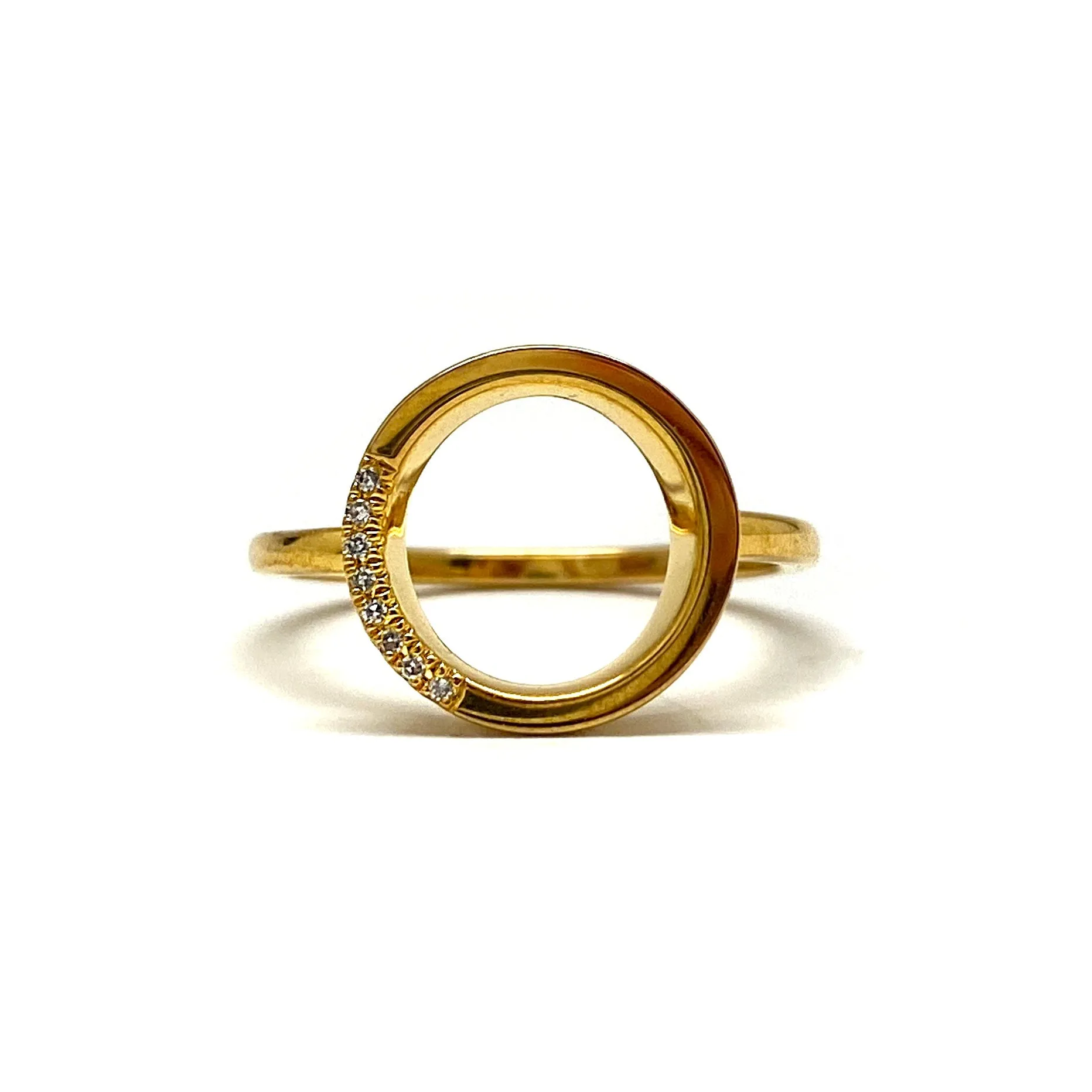 Gold and Diamond Circle Ring