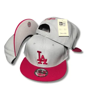 Gray Los Angeles Dodgers Red Visor Gray Bottom 60th Anniversary Side Patch New Era 9Fifty - Snapback Cap
