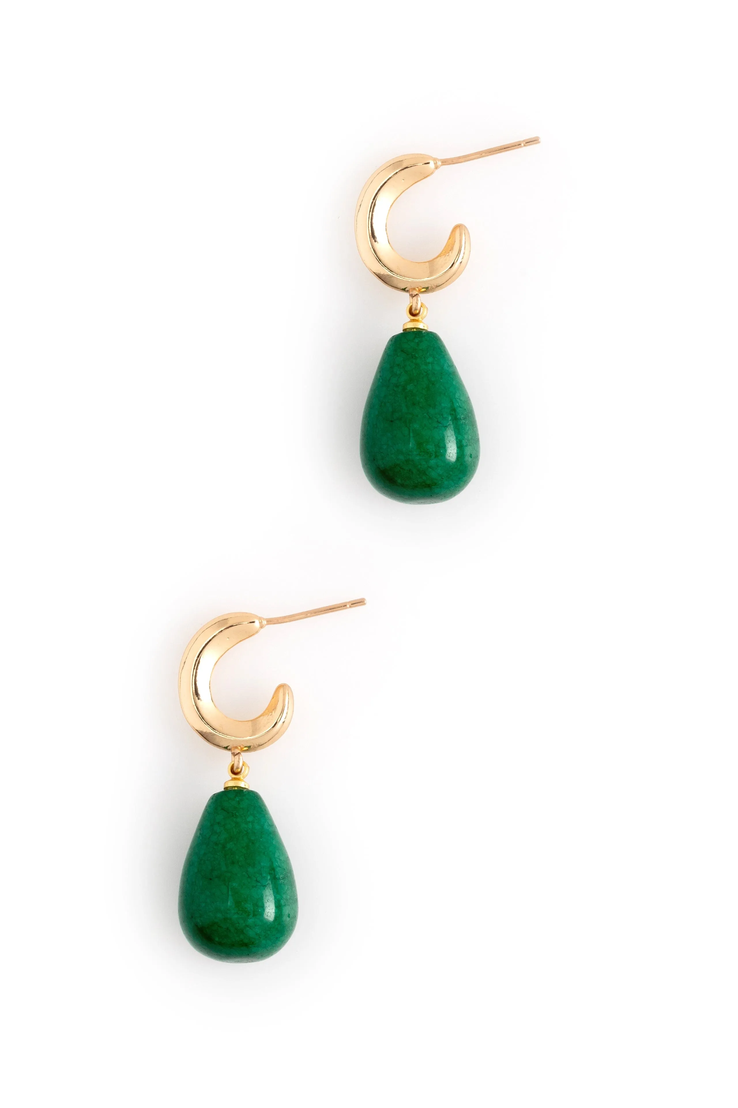 Green C-Hook Earrings