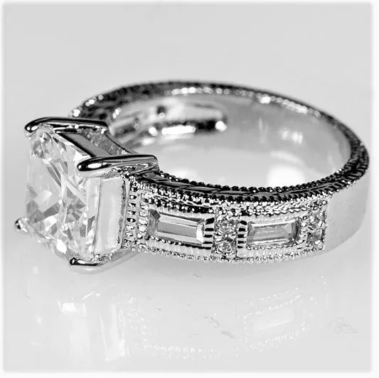 Halle 3ct Princess Solitaire Engagement Ring | 4ct