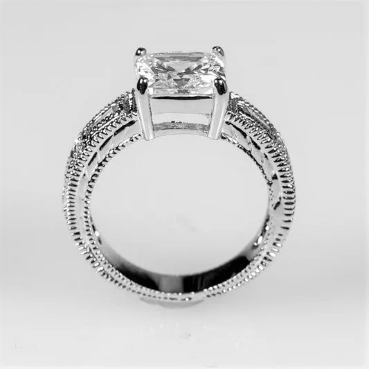 Halle 3ct Princess Solitaire Engagement Ring | 4ct