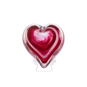 Hand Blown Glass Cremation Heart with Ashes | Love