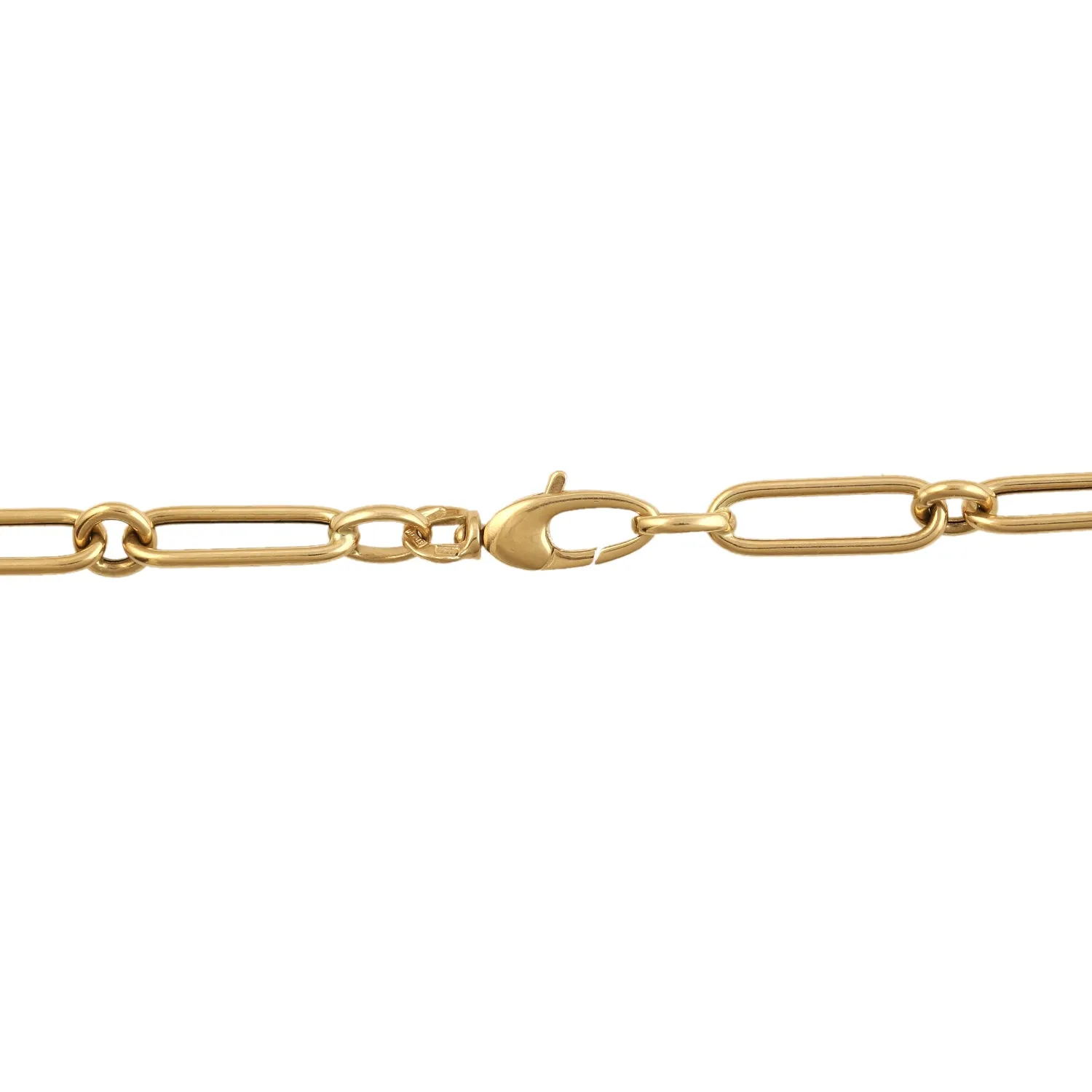 Handmade Link Chain Design Delicate Necklace In 14k Yellow Gold