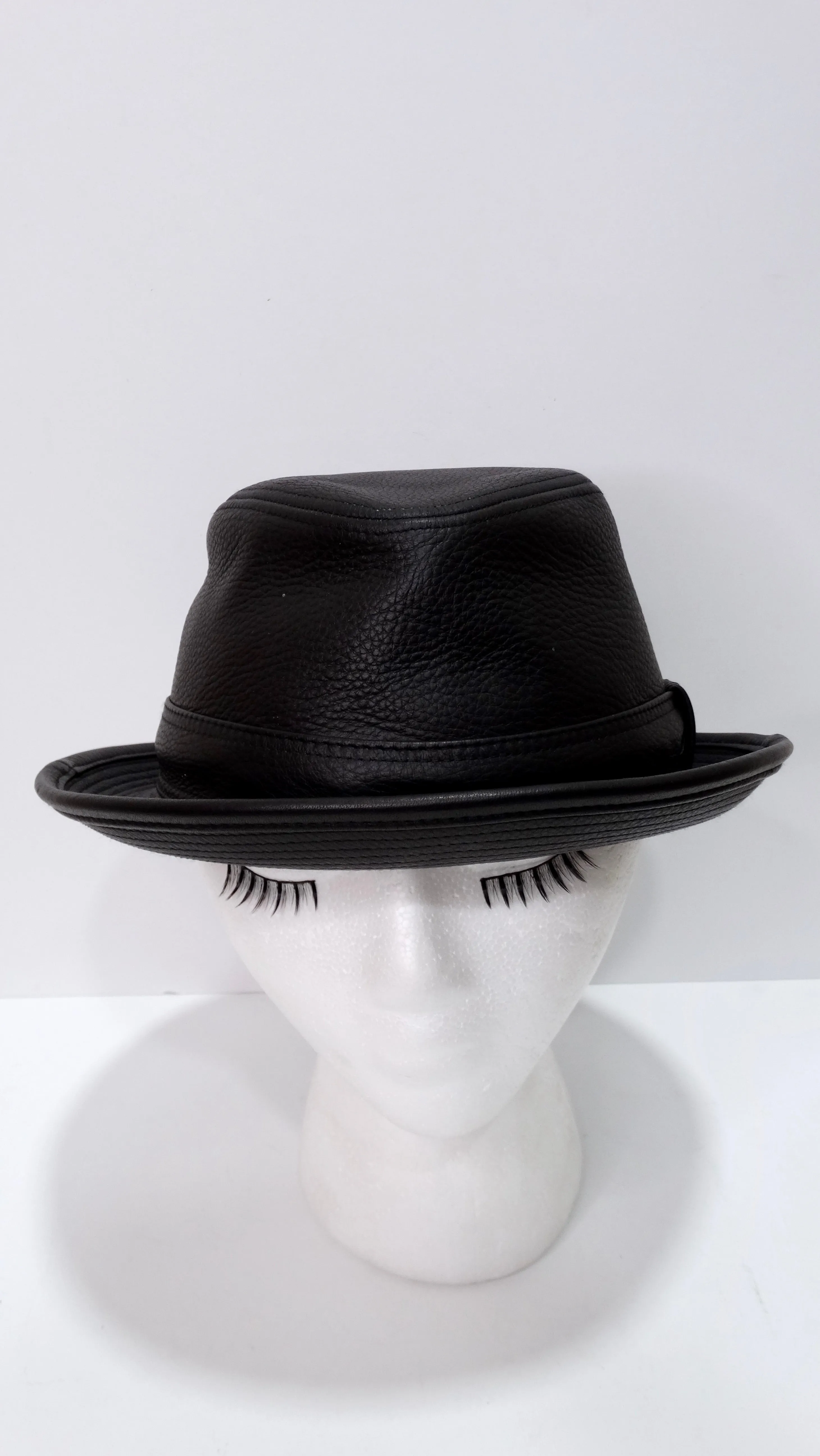 Hermes Clémence Leather Hat in Black Taurillon