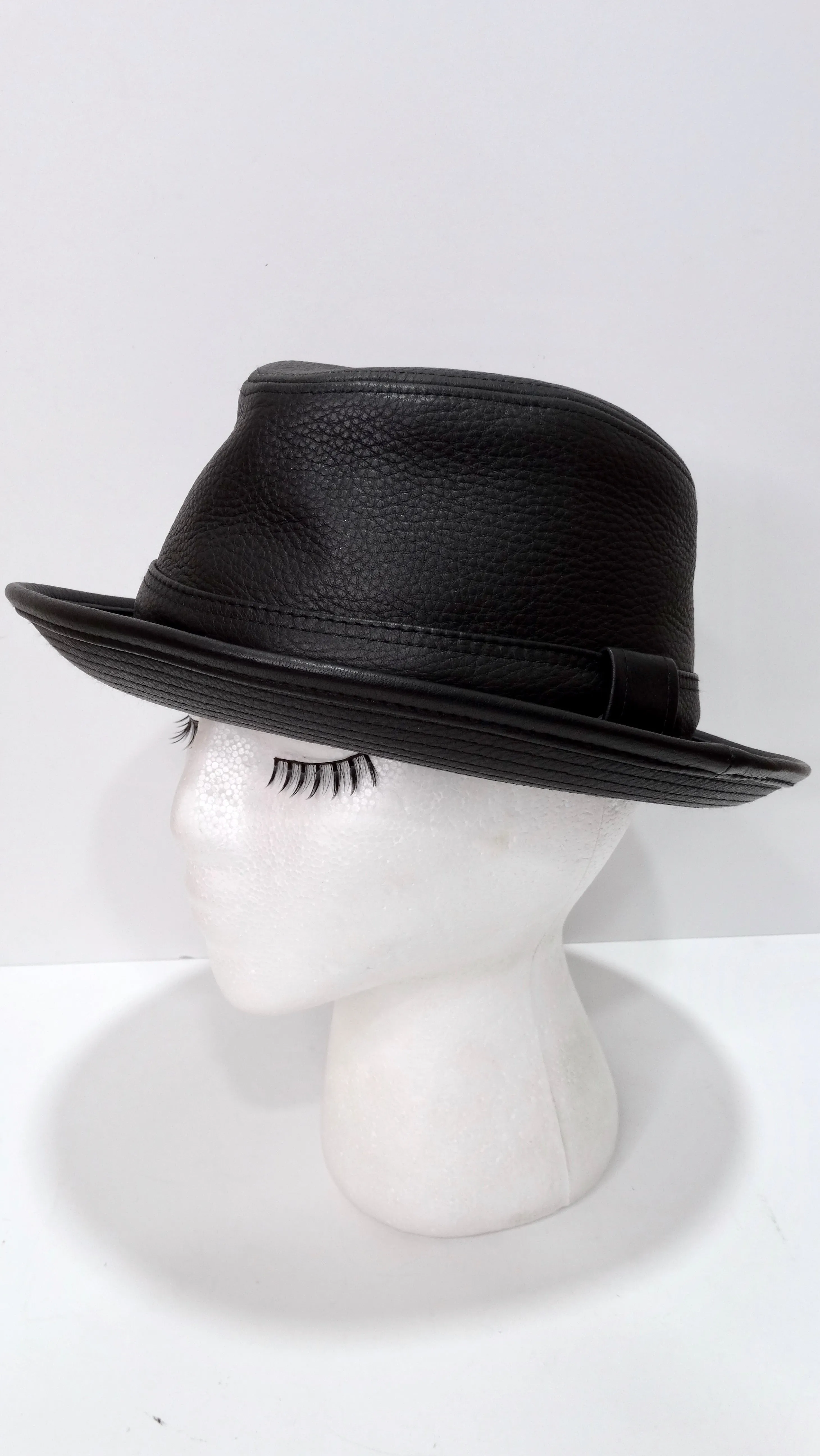 Hermes Clémence Leather Hat in Black Taurillon