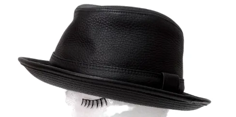 Hermes Clémence Leather Hat in Black Taurillon
