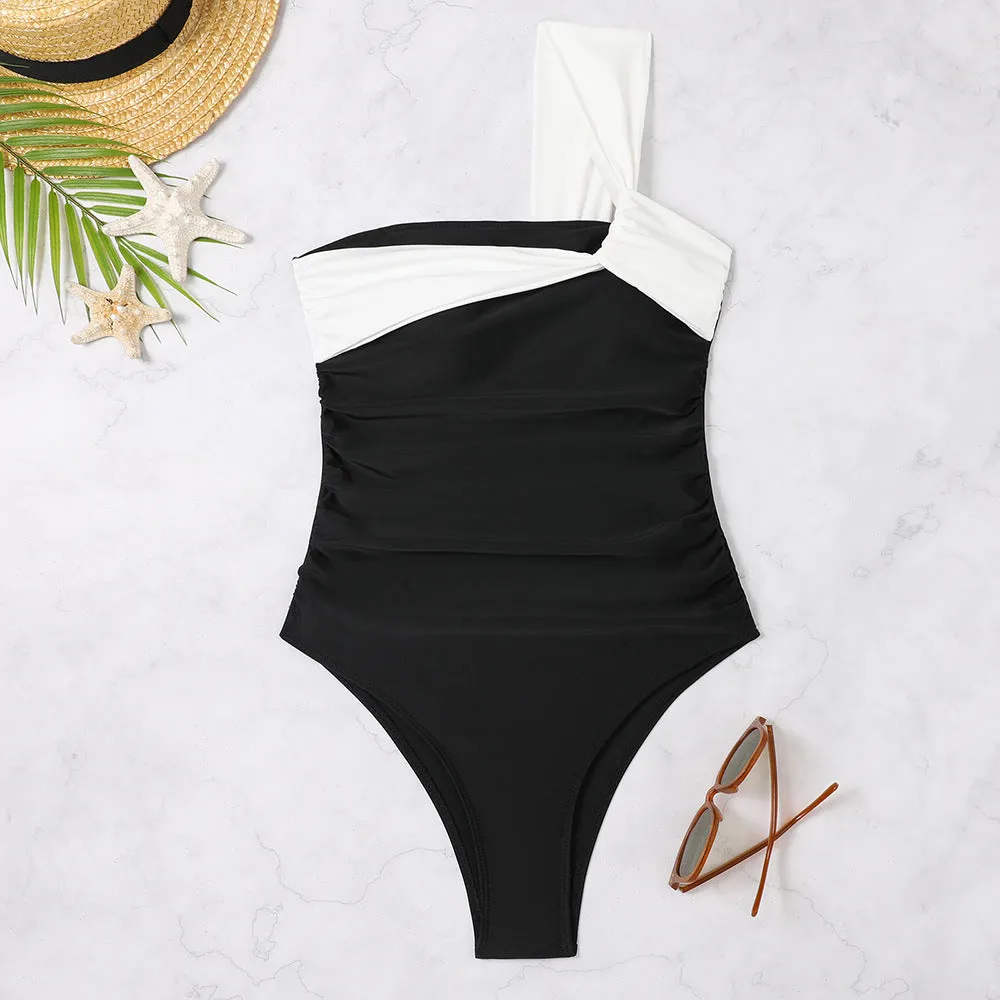 High-grade Swimsuit Solid Color One-piece