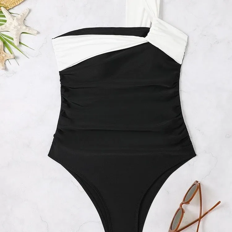 High-grade Swimsuit Solid Color One-piece