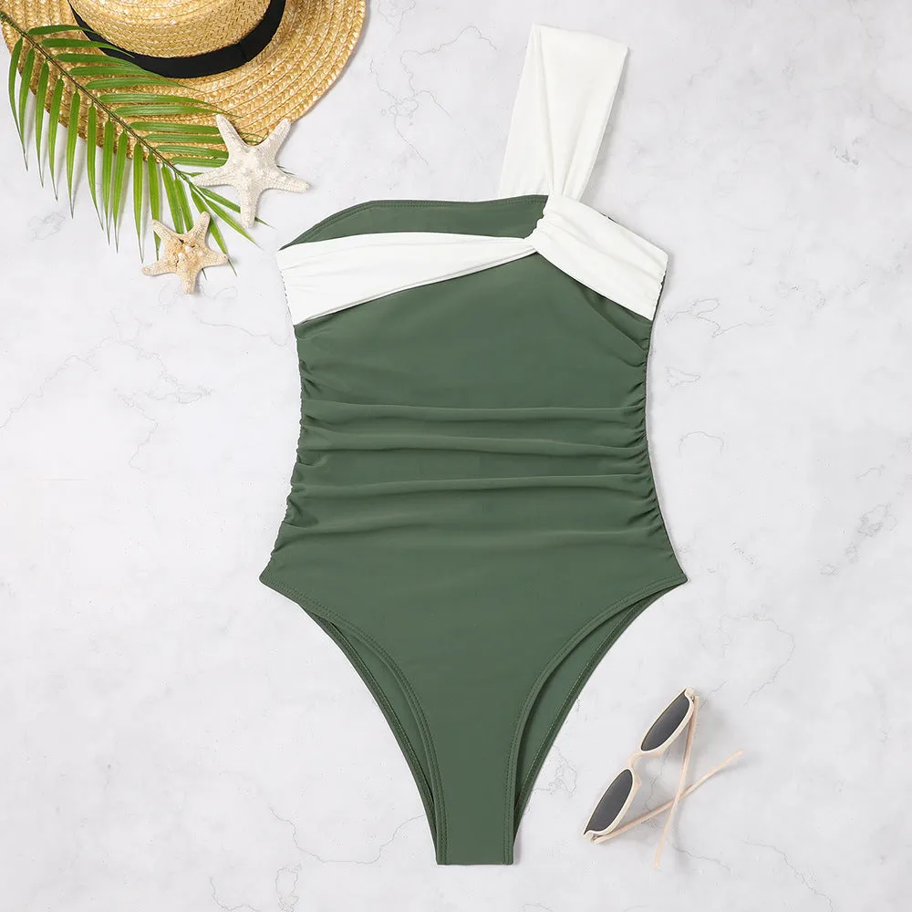 High-grade Swimsuit Solid Color One-piece