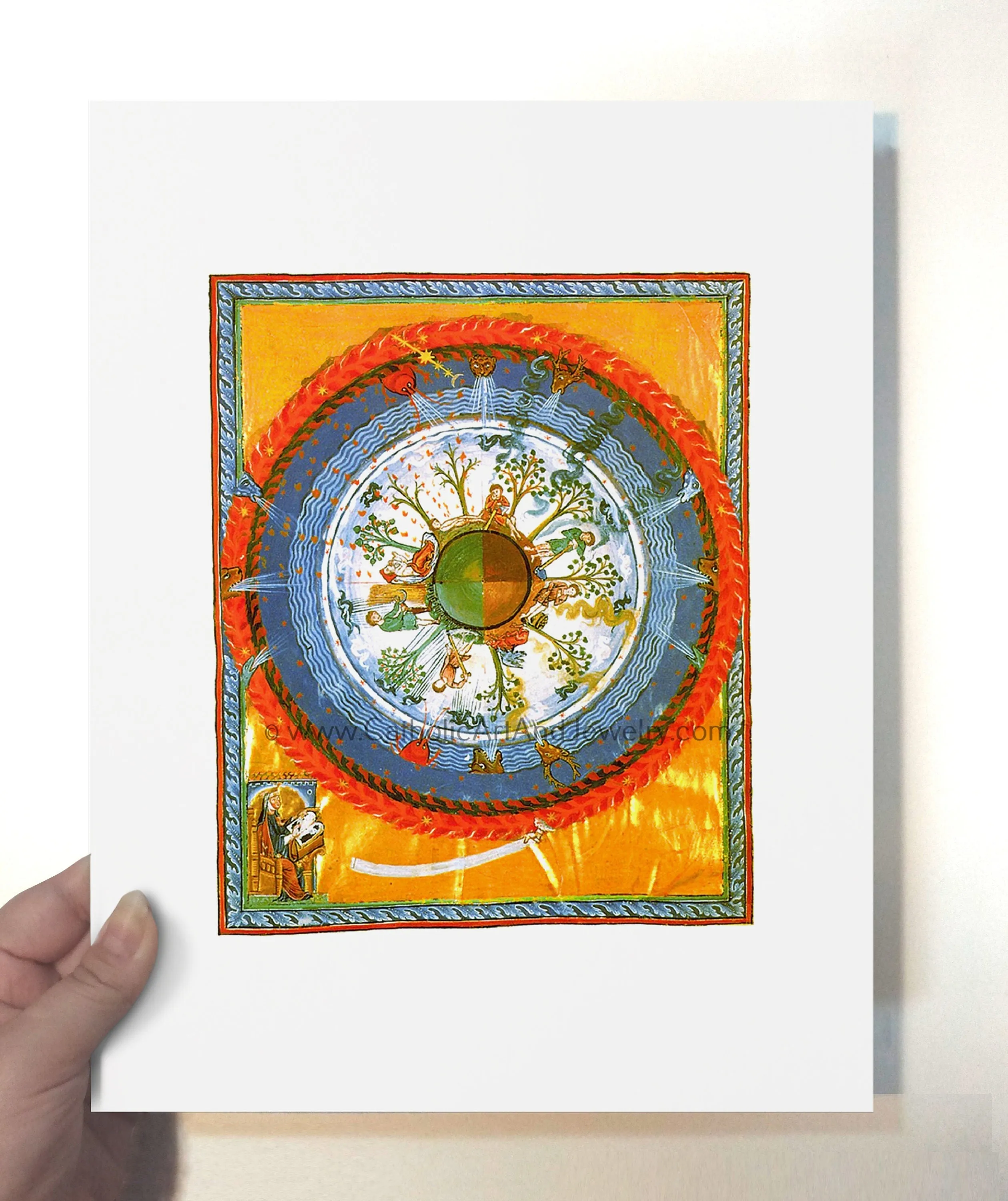 Hildegard of Bingen – "Cosmos, Body, and Soul" – Catholic Art Print – Mystic Visions – Archival Quality – Catholic Gift