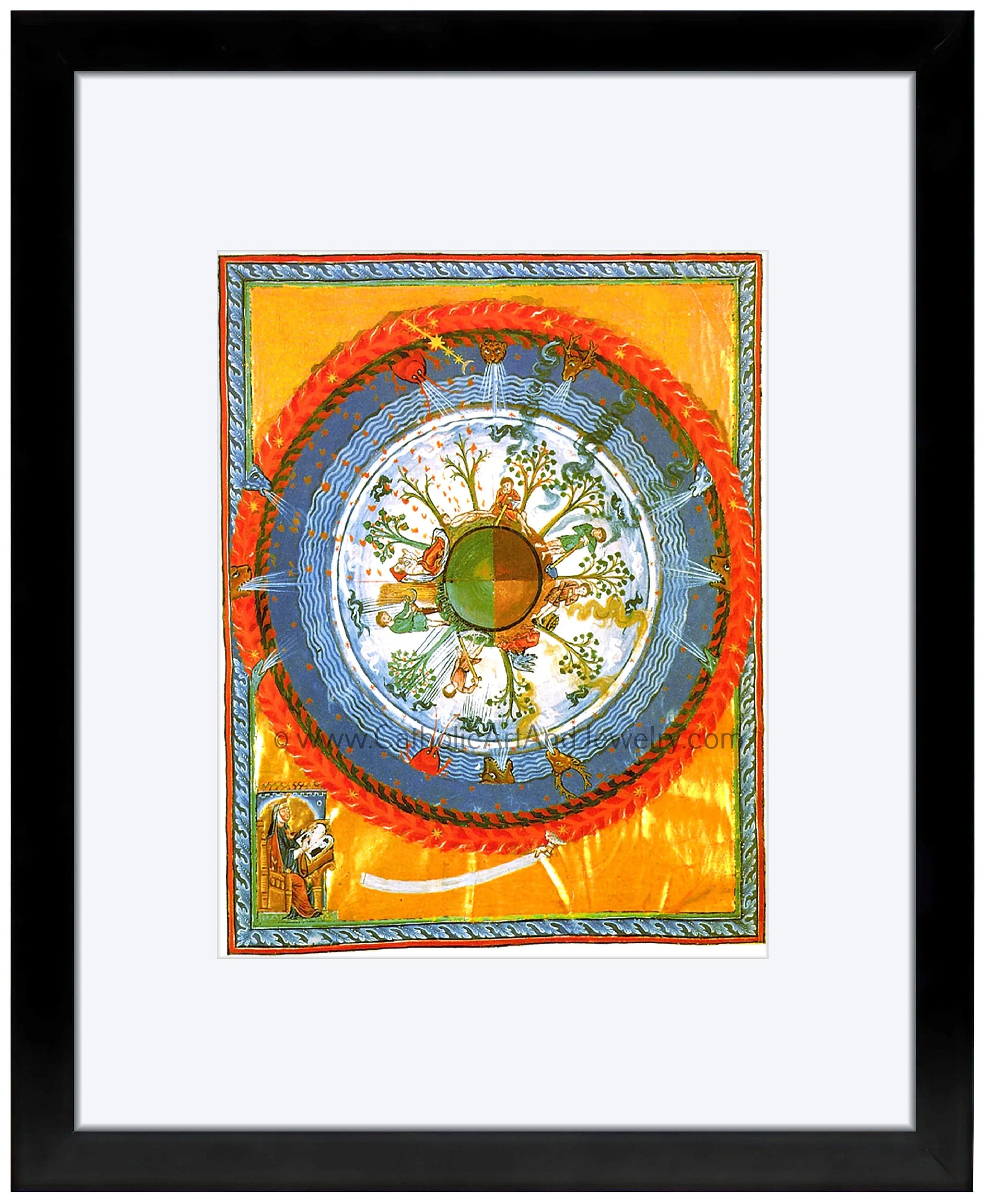 Hildegard of Bingen – "Cosmos, Body, and Soul" – Catholic Art Print – Mystic Visions – Archival Quality – Catholic Gift
