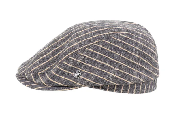 Hills Hat Linen Stripe Driving Cap
