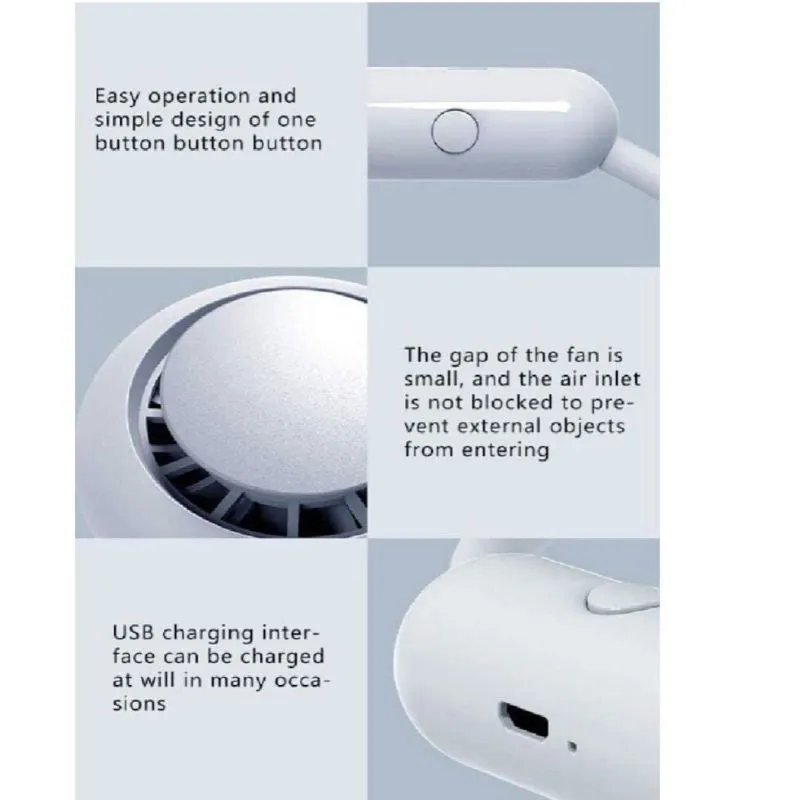 Homlly Portable USB Rechargeable Sports Neck Fan