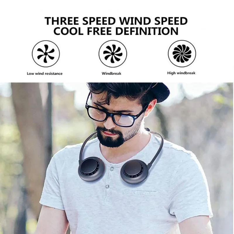 Homlly Portable USB Rechargeable Sports Neck Fan