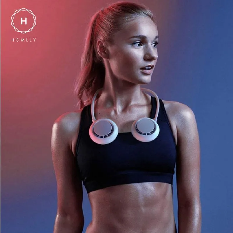 Homlly Portable USB Rechargeable Sports Neck Fan