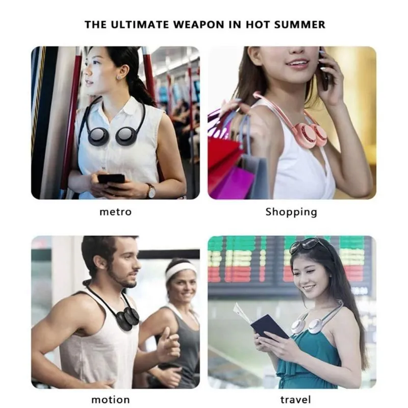 Homlly Portable USB Rechargeable Sports Neck Fan