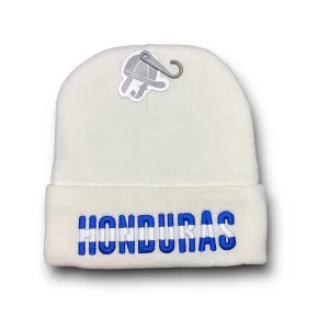 Honduras Winter Beanie Hat – Insulated, white, Front Embroidery & Flag on Back