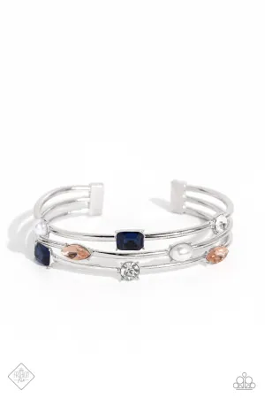 Honest Heirloom - Multi - Rhinestone and White Pearl Paparazzi Cuff Bracelet - September 2023 Fiercely 5th Avenue