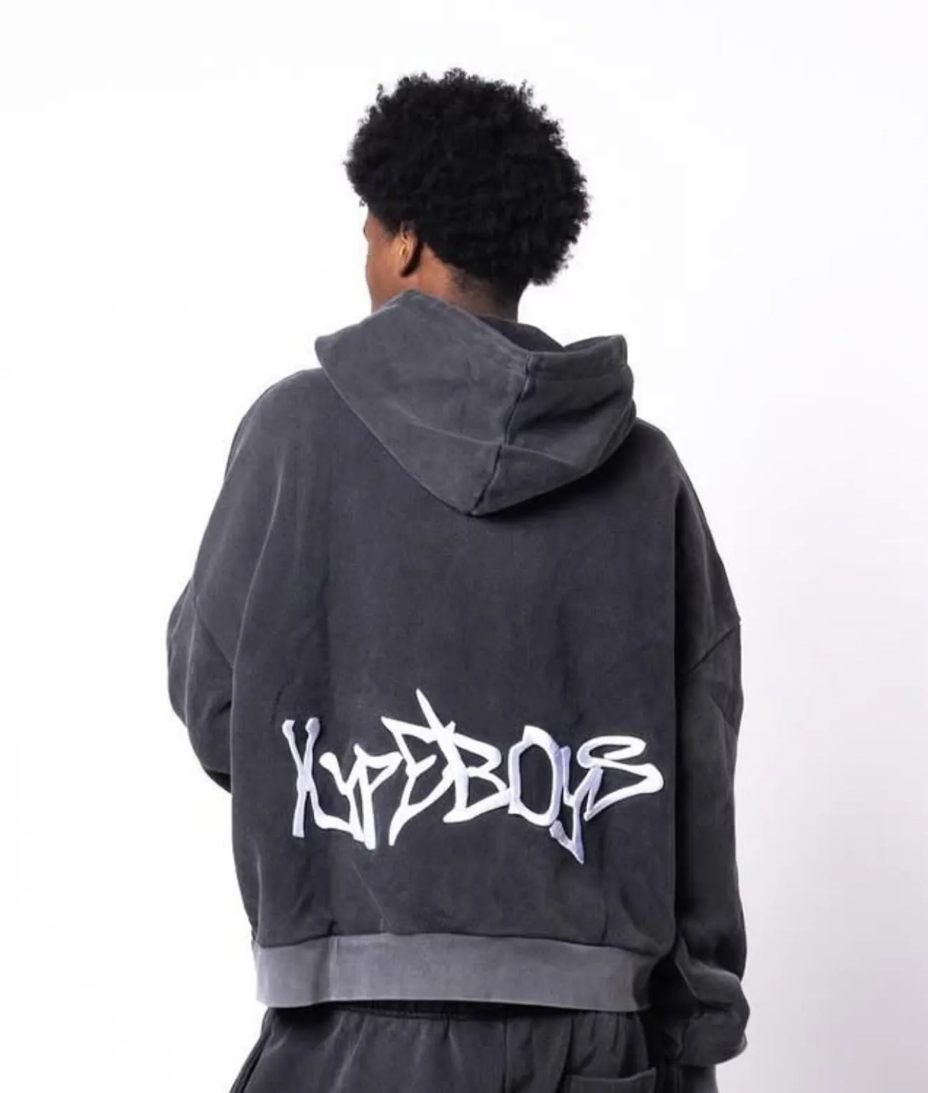 HYPEBOYS WAVE WASHED HOODIE ( BLACK )
