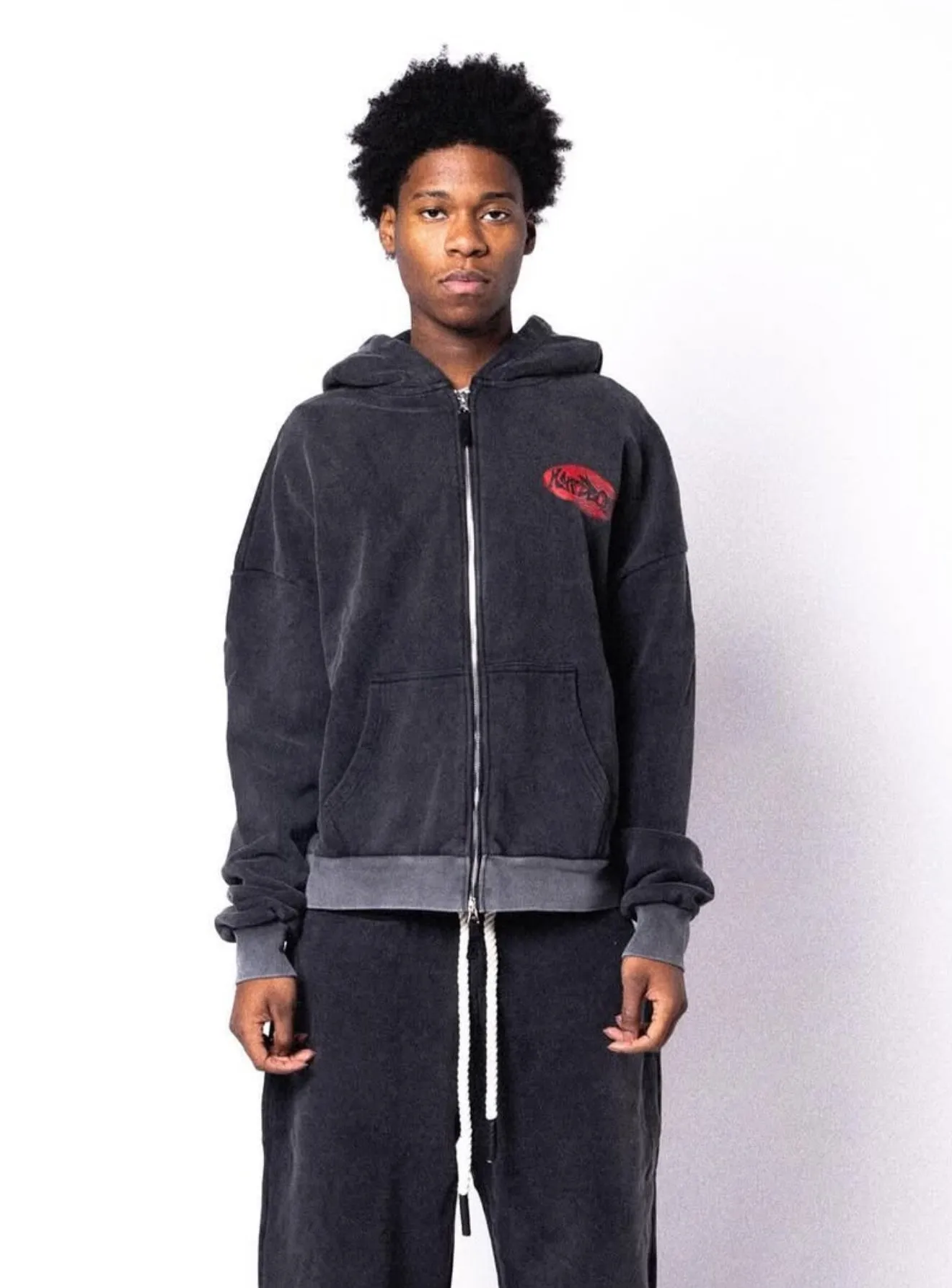 HYPEBOYS WAVE WASHED HOODIE ( BLACK )