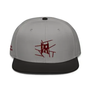 IR Snapback Hat with burgundy logo