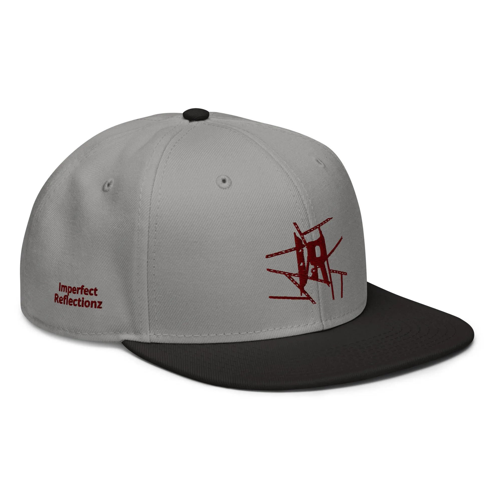 IR Snapback Hat with burgundy logo